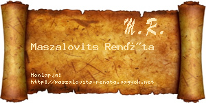 Maszalovits Renáta névjegykártya